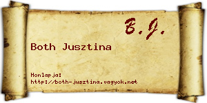 Both Jusztina névjegykártya