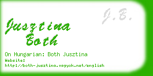 jusztina both business card